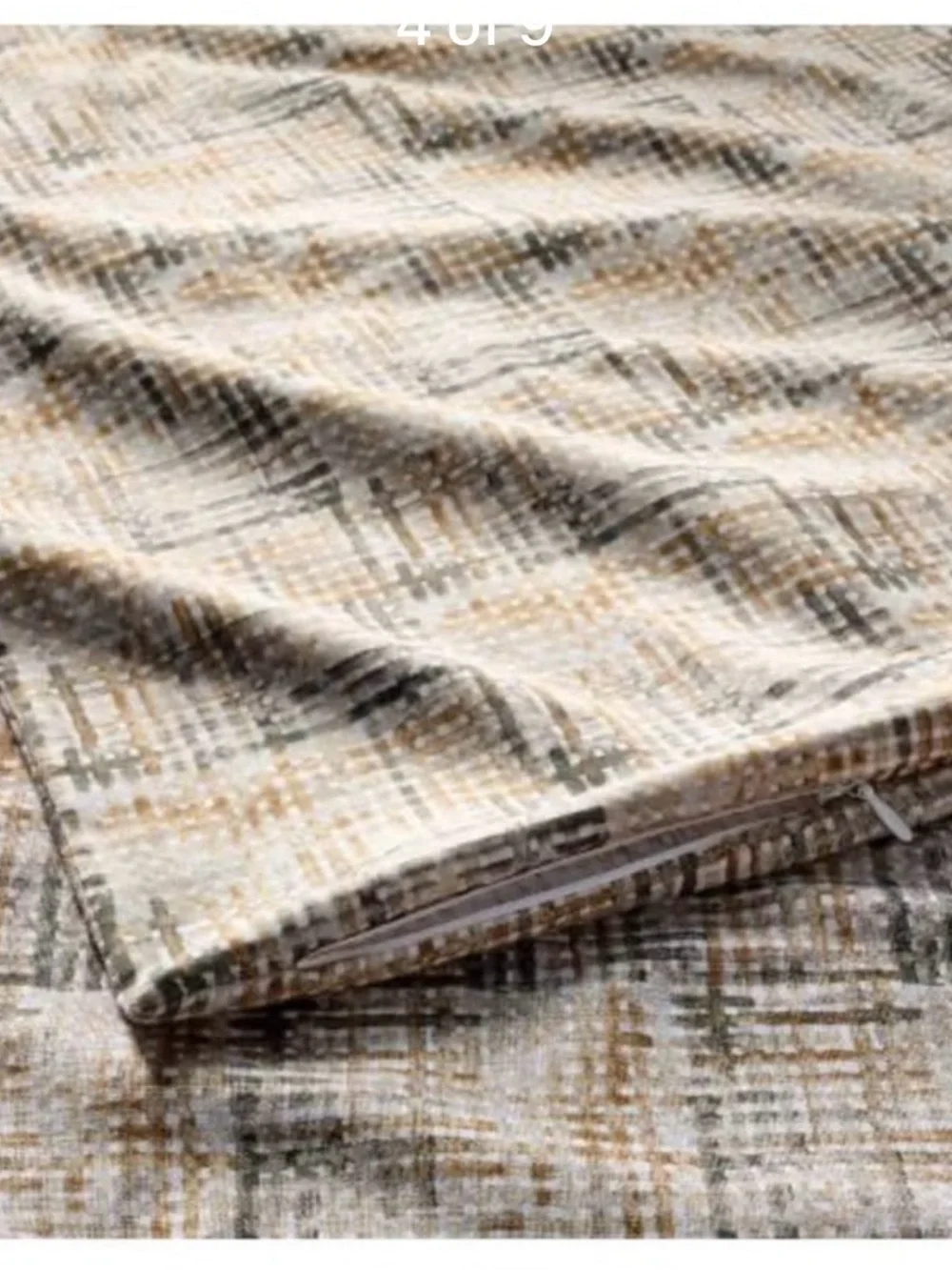 Heavyweight Linen Blend Duvet Cover and Sham Set Grid Print - Casaluna king set